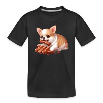 Le chihuahua adore les côtes levées - T-shirt bio Premium Enfant - noir - Devant