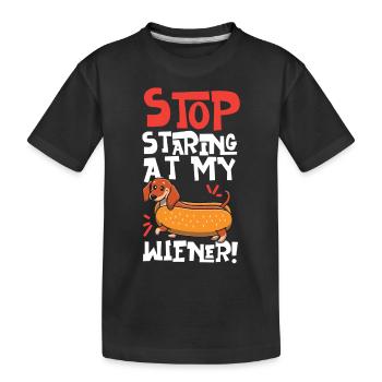 Hot Dog Adulte Humour Jeu de mots Coquin - T-shirt bio Premium Enfant - noir - Devant