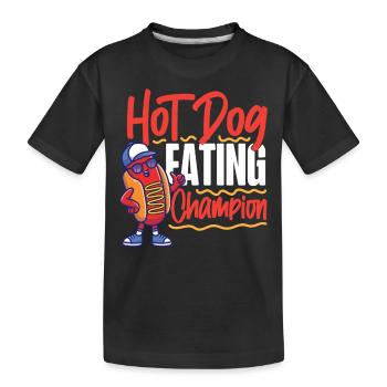 Hot Dog Adult Hot Dog Eating - Kinder Premium Bio T-Shirt - Schwarz - Vorne