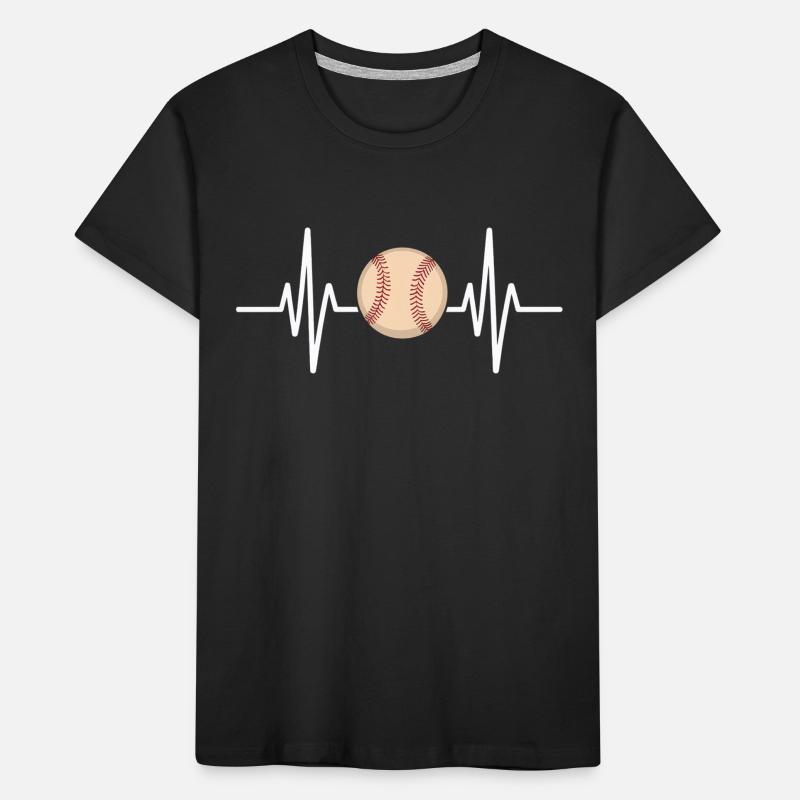 Conception de battement de cœur de baseball T-shirt bio Premium Enfant