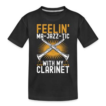 Clarinette Instrument à vent Clarinet - T-shirt bio Premium Enfant - noir - Devant