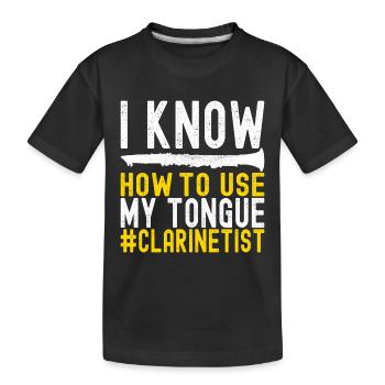 Clarinette Instrument à vent Clarinet - T-shirt bio Premium Enfant - noir - Devant