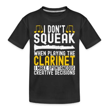Clarinette Instrument à vent Clarinet - T-shirt bio Premium Enfant - noir - Devant