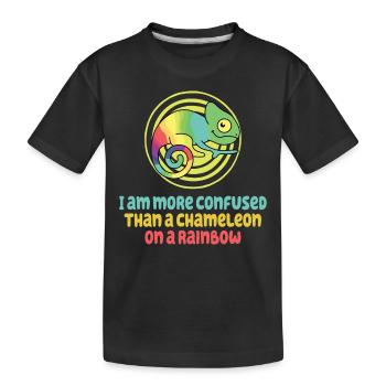 Ich Bin Verwirrter Als Ein Chamäleon - Kinder Premium Bio T-Shirt - Schwarz - Vorne