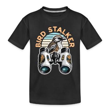 Birdwatching Bird Stalker Ornithology Birdwatcher - Kinder Premium Bio T-Shirt - Schwarz - Vorne