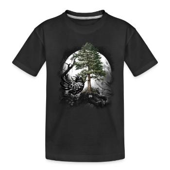 Corbeau de la forêt Corbeau Corbeau Corbeau Corbeau Habitant de la forêt Sombre - T-shirt bio Premium Enfant - noir - Devant
