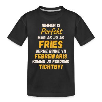 Frisian birthday shirt design born in February - Kids' Premium Organic T-Shirt - black - Front