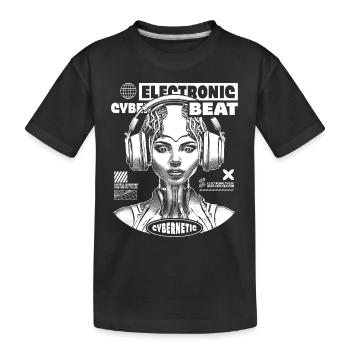 Futuristisches Techno Shirt: EDM Prinzessin Style - Kinder Premium Bio T-Shirt - Schwarz - Vorne