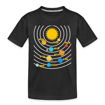 Univers Système Solaire - T-shirt bio Premium Enfant - noir - Devant