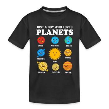 Univers du système solaire - T-shirt bio Premium Enfant - noir - Devant