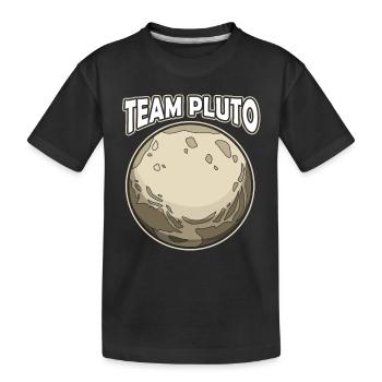 Universum Sonnensystem Team Pluto - Kinder Premium Bio T-Shirt - Schwarz - Vorne