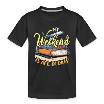 Éditeur de livres Mon week-end est réservé romancier - T-shirt bio Premium Enfant - noir - Devant