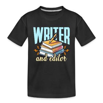 Écrivain et éditeur Littérature Bookworm Éditeur de livres - T-shirt bio Premium Enfant - noir - Devant