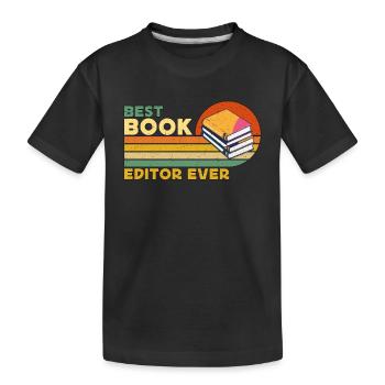 Meilleur éditeur de livres de tous les temps Journaliste rétro Éditeur de livres - T-shirt bio Premium Enfant - noir - Devant
