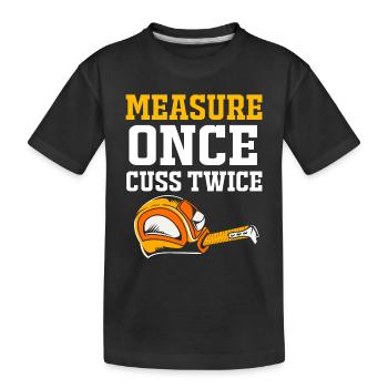 Construction worker construction site - Kids' Premium Organic T-Shirt - black - Front