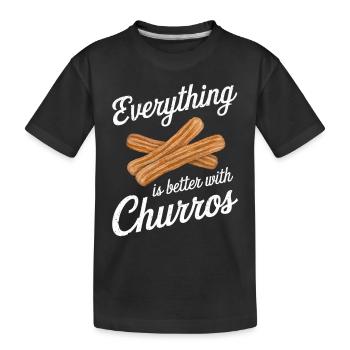 Tout est meilleur avec les churros - T-shirt bio Premium Enfant - noir - Devant
