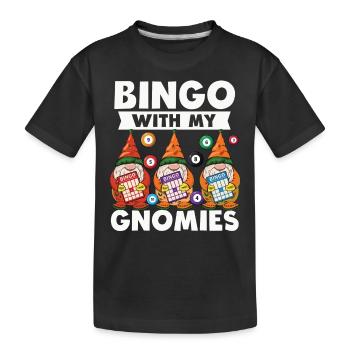 Bingo avec mes gnomies Bingo amusant - T-shirt bio Premium Enfant - noir - Devant