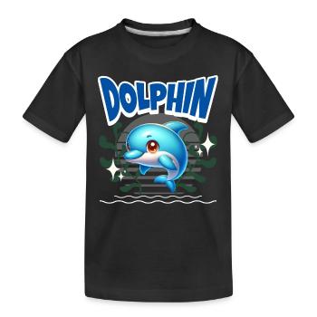 Delfin - Kinder Premium Bio T-Shirt - Schwarz - Vorne