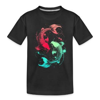 Pisces Sternzeichen Fische Symbol Astrologie - Kinder Premium Bio T-Shirt - Schwarz - Vorne
