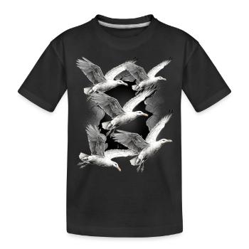 Möwen Möwe Maritim Seevögel - Kinder Premium Bio T-Shirt - Schwarz - Vorne