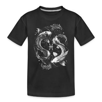 Pisces Sternzeichen Geburtstag Symbol Astrologie - Kinder Premium Bio T-Shirt - Schwarz - Vorne