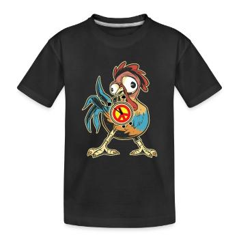 Chicken Rooster Peace Alarm Clock World Peace Peace - Kids' Premium Organic T-Shirt - black - Front