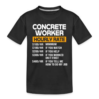 Ouvrier de la construction Chantier Béton - T-shirt bio Premium Enfant - noir - Devant