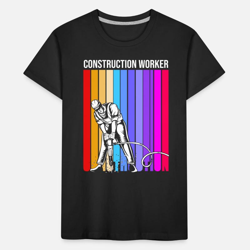 Construction worker construction site Kids' Premium Organic T-Shirt