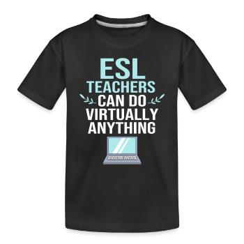 English Teacher English Teacher - Kids' Premium Organic T-Shirt - black - Front
