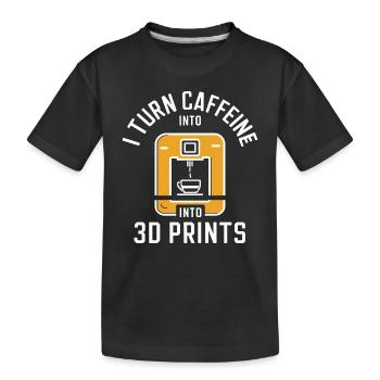 Je transforme la caféine en imprimante 3D - T-shirt bio Premium Enfant - noir - Devant