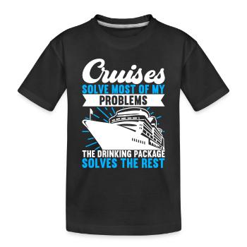 Kreuzfahrt Urlaub Kreuzfahrtschiff - Kinder Premium Bio T-Shirt - Schwarz - Vorne
