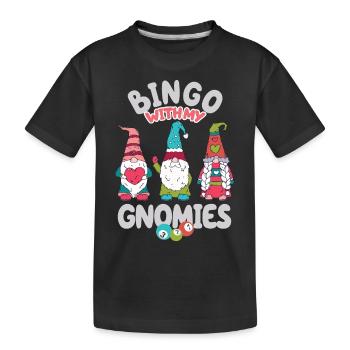 Bingo avec mes gnomies Bingo amusant - T-shirt bio Premium Enfant - noir - Devant