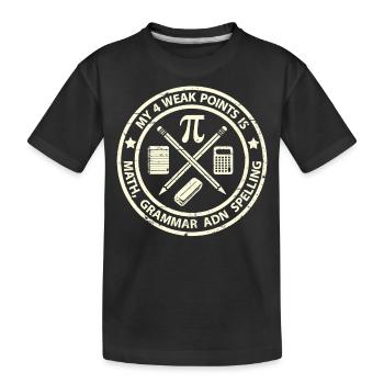 Mathématiques, grammaire et orthographe - T-shirt bio Premium Enfant - noir - Devant