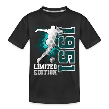 1951 Fußball Limited Edition Geburtstag - Kinder Premium Bio T-Shirt - Schwarz - Vorne
