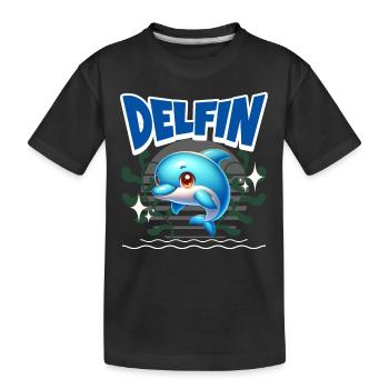 Delfin - Kinder Premium Bio T-Shirt - Schwarz - Vorne