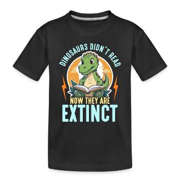 Professeur de littérature Les dinosaures ne lisaient pas bibliothécaire - T-shirt bio Premium Enfant - noir - Devant