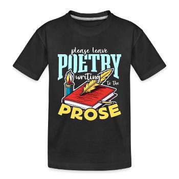 amateur de poésie s’il vous plaît quitter la poésie écriture rat de bibliothèque - T-shirt bio Premium Enfant - noir - Devant