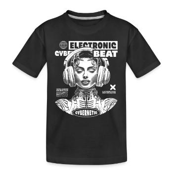 Techno-Festival T-Shirt: Space Princess Design - Kinder Premium Bio T-Shirt - Schwarz - Vorne