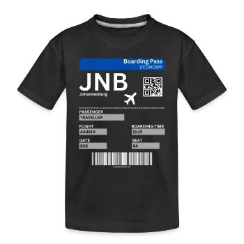 Johannesburg Boarding Pass Südafrika Urlaub Idee - Kinder Premium Bio T-Shirt - Schwarz - Vorne