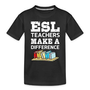 English Teacher English Teacher - Kids' Premium Organic T-Shirt - black - Front