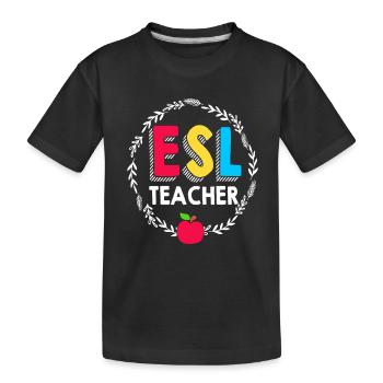 English Teacher English Teacher - Kids' Premium Organic T-Shirt - black - Front