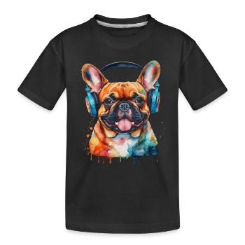 Casque Bouledogue Français Frenchie Dog - T-shirt bio Premium Enfant - noir - Devant