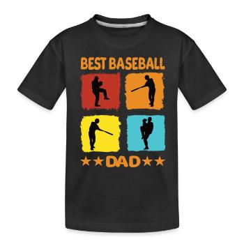 Meilleur père de baseball - T-shirt bio Premium Enfant - noir - Devant