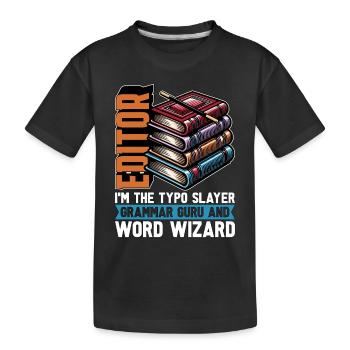 Éditeur de livres Je suis le professeur d’anglais Typo Slayer - T-shirt bio Premium Enfant - noir - Devant