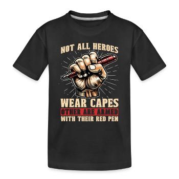 Book Editor Not All Heroes Wear Capes Bookworm - Kinder Premium Bio T-Shirt - Schwarz - Vorne