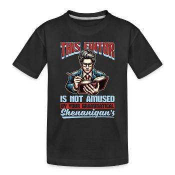 Cet éditeur n’est pas amusé par l’éditeur de livres - T-shirt bio Premium Enfant - noir - Devant