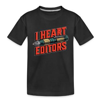 Éditeur de livres I Heart Editors Éditeur Bookworm - T-shirt bio Premium Enfant - noir - Devant