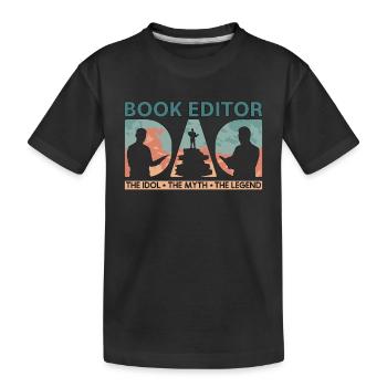 Éditeur de livres Papa L’idole Le mythe L’éditeur - T-shirt bio Premium Enfant - noir - Devant