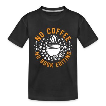 Éditeur de livres Pas de café Pas de rat de bibliothèque Amateur de café - T-shirt bio Premium Enfant - noir - Devant