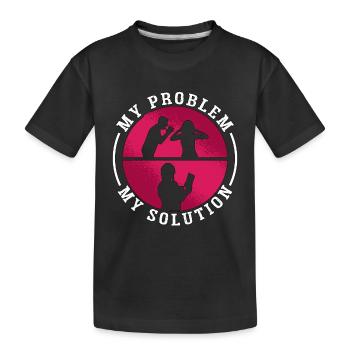 Éditeur de livres Mon problème Mon pictogramme Maman Papa Éditeur - T-shirt bio Premium Enfant - noir - Devant